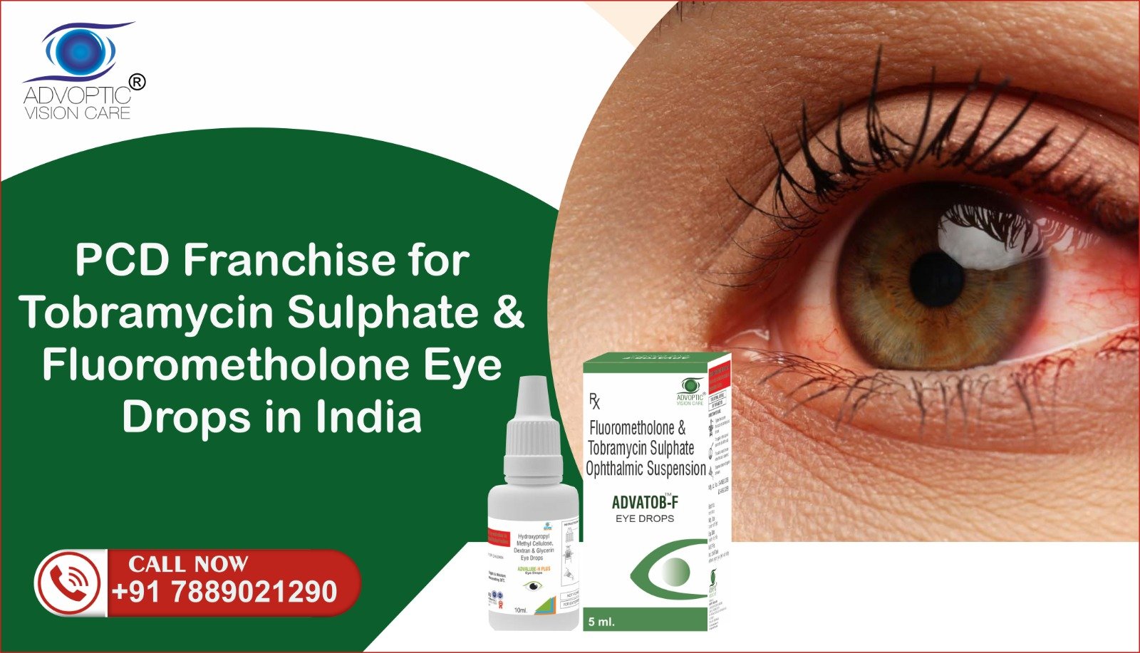 ADVATOB F - TOBRAMYCIN SULPHATE 0.3% + FLUOROMETHOLONE 0.1% EYE DROPS